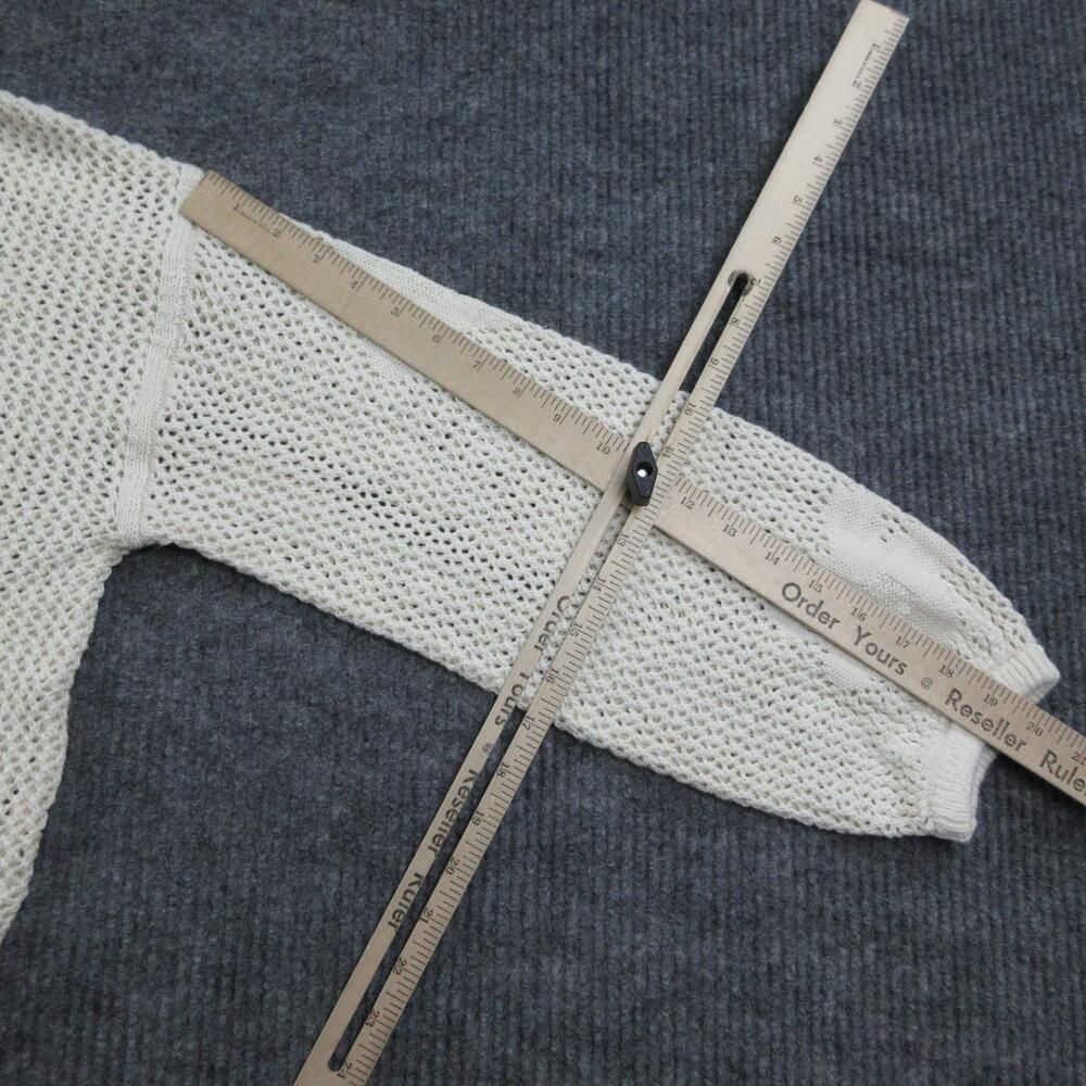 Sanctuary Cardigan Womens M Off-White Knit Floral Full Zip Balloon Sleeve NWT - Picture 5 of 13